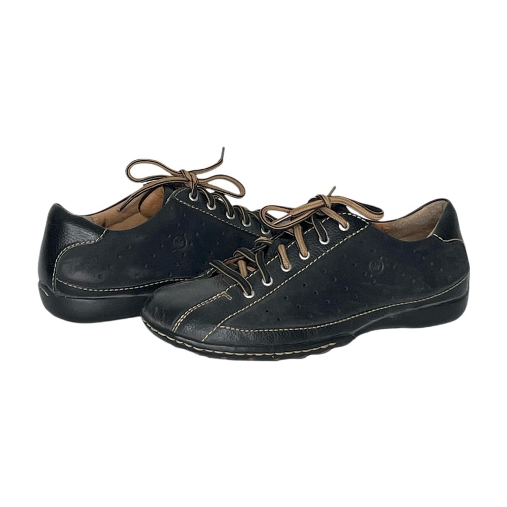 Born Womens Size 7 Hawkeye Black Leather Lace Up Shoes